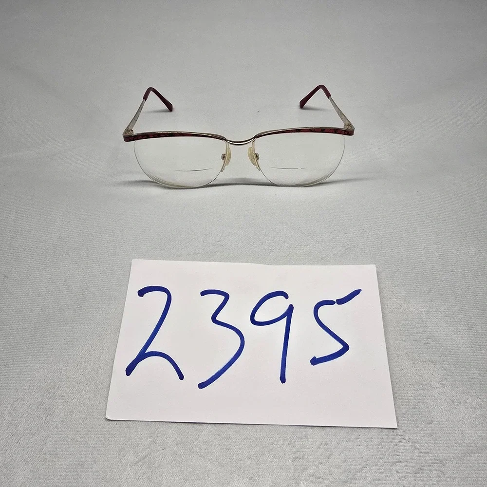 Marchon Ginger Red Marble Half Rim Eyeglass Frames Women‎ 56[]16 130 Japan